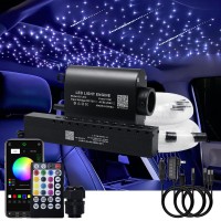 Akepo 16W Car Home Rgbw App Music Control Shooting Star Fiber Optic Lights Star Ceiling Light Kit Fiber Cable 550Pcs 075Mm