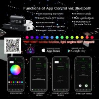 Akepo 16W Car Home Rgbw App Music Control Shooting Star Fiber Optic Lights Star Ceiling Light Kit Fiber Cable 550Pcs 075Mm