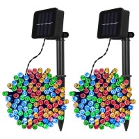 Qunlight Solar Outdoor String Christmas Lights 33Ft 100Led Patio Lighting For Outside Yard Gazebo Party Wedding Tents Porch Xmas Garden Backyard Tree Decorations Home Decor Lights(Multicolor)