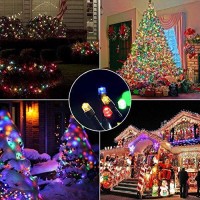 Qunlight Solar Outdoor String Christmas Lights 33Ft 100Led Patio Lighting For Outside Yard Gazebo Party Wedding Tents Porch Xmas Garden Backyard Tree Decorations Home Decor Lights(Multicolor)