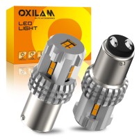 Oxilam 1157 2057 2357 7528 Bay15D Led Bulb Amber Yellow Replacement For Turn Signal Light, Brake Lights, Tail Lights, Blinker Lights, Side Marker Light Extremely Bright