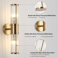 Ecobrt Glass Wall Light Fixture Indoor Brass Bathroom Vanity Lights Beside Mirror Lighting Lamps Up And Down Wall Mounted Light