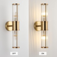 Ecobrt Glass Wall Light Fixture Indoor Brass Bathroom Vanity Lights Beside Mirror Lighting Lamps Up And Down Wall Mounted Light