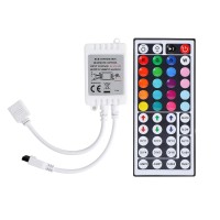 Bzone Rgb Led Controller Dc12-24V With 44 Keys Wireless Ir Remote Control For Rgb Led Strip Lights