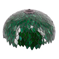 Tiffany Lamp Shade Replacement W16H7 Inch Green Stained Glass Wisteria Lampshade For Table Lamps Floor Lamp Ceiling Fixture (3 Hooks Inside)Pendant Hanging Light S523 Werfactory Home Office Decoration