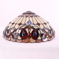 Werfactory Tiffany Lamp Shade Replacement 16X8 Inch Serenity Victorian Stained Glass Lampshade Only With Cap Fit For Table Lamp Pendant Light Ceiling Fixture (Part Not Included) S021 Series