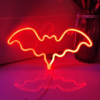 Jywj Bat Neon Sign Usb Or 3Aa Battery Powered Neon Light Led Table Decoration Bedroom Wall Decoration Birthday Gift Wedding Sup