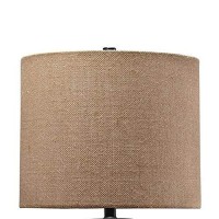 Benjara Glass Table Lamp With Fabric Drum Shade, Gold, Beige