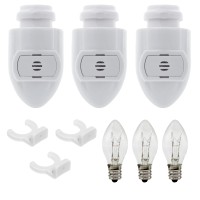 Creative Hobbies White Auto On Sensor Plug In Night Light Module Includes 3 Bulbs And 3 Plastic Clips Great For Making Your Own