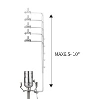 Lamp Shade Harp Bracket 6-10 Inch Adjustable Holder Support And 3/8 Inch Standard Saddle/E12/E26 Light Base Uno Fitter Adapter Converter Finial Set Parts, Tall 6 7 8 9 10 Inch For Spider Shade