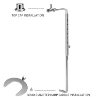 Lamp Shade Harp Bracket 6-10 Inch Adjustable Holder Support And 3/8 Inch Standard Saddle/E12/E26 Light Base Uno Fitter Adapter Converter Finial Set Parts, Tall 6 7 8 9 10 Inch For Spider Shade