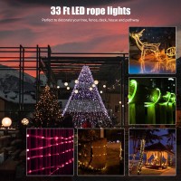 Minetom Color Changing Rope Lights Outdoor String Lights With Plug Remote Twinkle Outdoor Christmas String Lights For Bedro