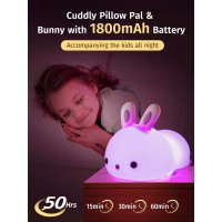 Mubarek Night Light For Kids Bunny Lamp16 Colorsremote Kids Night Lightcute Night Light For Girls Dimmable Night Lights For