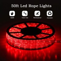 Buyagn 50Ft Led Rope Lights Cuttable Outdoor String Lights Waterproof Decorative Lighting For Indooroutdoor Decorations Eaves