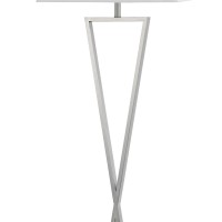 X Shaped Metal Body Floor Lamp With Rectangular Tapered Fabric Shade, White