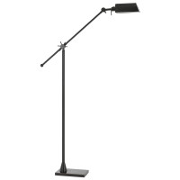 Grant an industrial touch to your living space with the inclusion of this sophisticated floor lamp Constructed from metal in a black finish it features a tubular body with adjustable height and adjustable head incorporating a 7 Watt LED that produces 2500