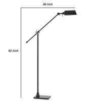 Grant an industrial touch to your living space with the inclusion of this sophisticated floor lamp Constructed from metal in a black finish it features a tubular body with adjustable height and adjustable head incorporating a 7 Watt LED that produces 2500