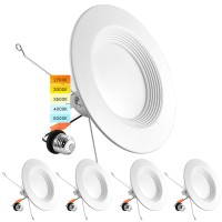 Luxrite 56 Inch Led Recessed Retrofit Downlight 14W90W Cct Color Selectable 2700K 3000K 3500K 4000K 5000K Dimmable