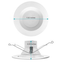 Luxrite 5/6 Inch Led Recessed Retrofit Downlight, 14W=90W, Cct Color Selectable 2700K | 3000K | 3500K | 4000K | 5000K, Dimmable Can Light, 1100 Lumens, Wet Rated, Energy Star, Smooth Trim (6 Pack)