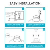 Luxrite 5/6 Inch Led Recessed Retrofit Downlight, 14W=90W, Cct Color Selectable 2700K | 3000K | 3500K | 4000K | 5000K, Dimmable Can Light, 1100 Lumens, Wet Rated, Energy Star, Smooth Trim (6 Pack)