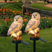 Double 2 C Solar Garden Light Outdoor Owl Solar Garden Stake Light Waterproof Warm White Led Light For Garden Patio Yard La