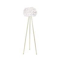 Maxax Feather Floor Lamp, Tripod Floor Lamp With White Feather Shade, Standing Light For Bedrooms/Dining Room/Living Room/Kitchen, Gold Classic