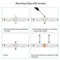 Led Strip Light Connector Kit, Led Strip Accessories Set For 5050 4 Pin 10Mm Rgb Led Light Strips With Connectors Clips And Tools