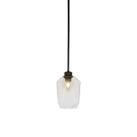 Rocklin Stem Hung Pendant Shown In Matte Black Finish With 6.75