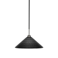 Paramount 1 Light Pendant In Matte Black And Brushed Nickel Finish With 16