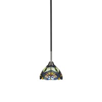 Paramount 1 Light Mini Pendant In Matte Black And Brushed Nickel Finish With 7