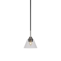 Paramount 1 Light Mini Pendant In Matte Black And Brushed Nickel Finish With 7