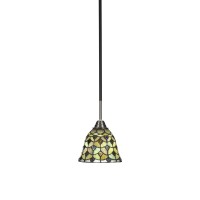 Paramount 1 Light Mini Pendant In Matte Black And Brushed Nickel Finish With 7