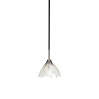 Paramount 1 Light Mini Pendant In Matte Black And Brushed Nickel Finish With 7