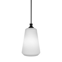 Carina Stem Hung Pendant Shown In Matte Black Finish With 10.5