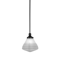 Juno Stem Hung Pendant Shown In Matte Black Finish With 9.75