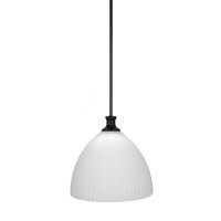 Carina Stem Hung Pendant Shown In Matte Black Finish With 13.5