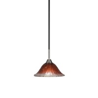 Paramount 1 Light Mini Pendant In Matte Black And Brushed Nickel Finish With 10