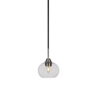 Paramount 1 Light Mini Pendant In Matte Black And Brushed Nickel Finish With 7