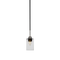 Paramount 1 Light Mini Pendant In Matte Black And Brushed Nickel Finish With 4