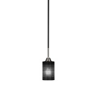 Paramount 1 Light Mini Pendant In Matte Black And Brushed Nickel Finish With 4