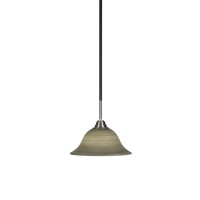 Paramount 1 Light Mini Pendant In Matte Black And Brushed Nickel Finish With 10