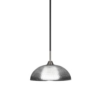 Paramount 1 Light Pendant In Matte Black And Brushed Nickel Finish With 13