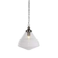 Juno Chain Hung Pendant Shown In Brushed Nickel Finish With 13