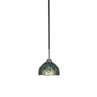 Paramount 1 Light Mini Pendant In Matte Black And Brushed Nickel Finish With 7