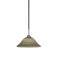 Paramount 1 Light Pendant In Matte Black And Brushed Nickel Finish With 12