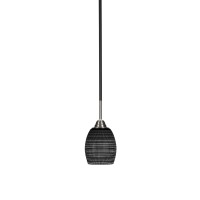 Paramount 1 Light Mini Pendant In Matte Black And Brushed Nickel Finish With 5