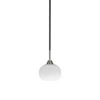 Paramount 1 Light Mini Pendant In Matte Black And Brushed Nickel Finish With 7