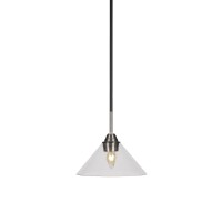 Paramount 1 Light Mini Pendant In Matte Black And Brushed Nickel Finish With 10