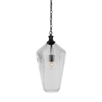 Carina Chain Hung Pendant Shown In Matte Black Finish With 10