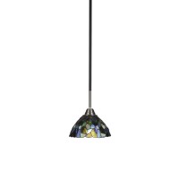 Paramount 1 Light Mini Pendant In Matte Black And Brushed Nickel Finish With 7